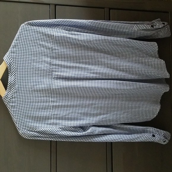Blue/white Plaid twisted front shirt - Picture 7 of 7